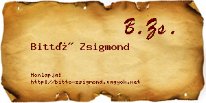 Bittó Zsigmond névjegykártya
